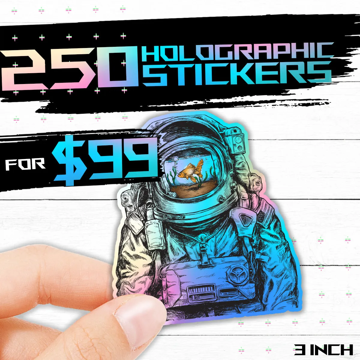 250x Holographic Stickers for $99 | 3"