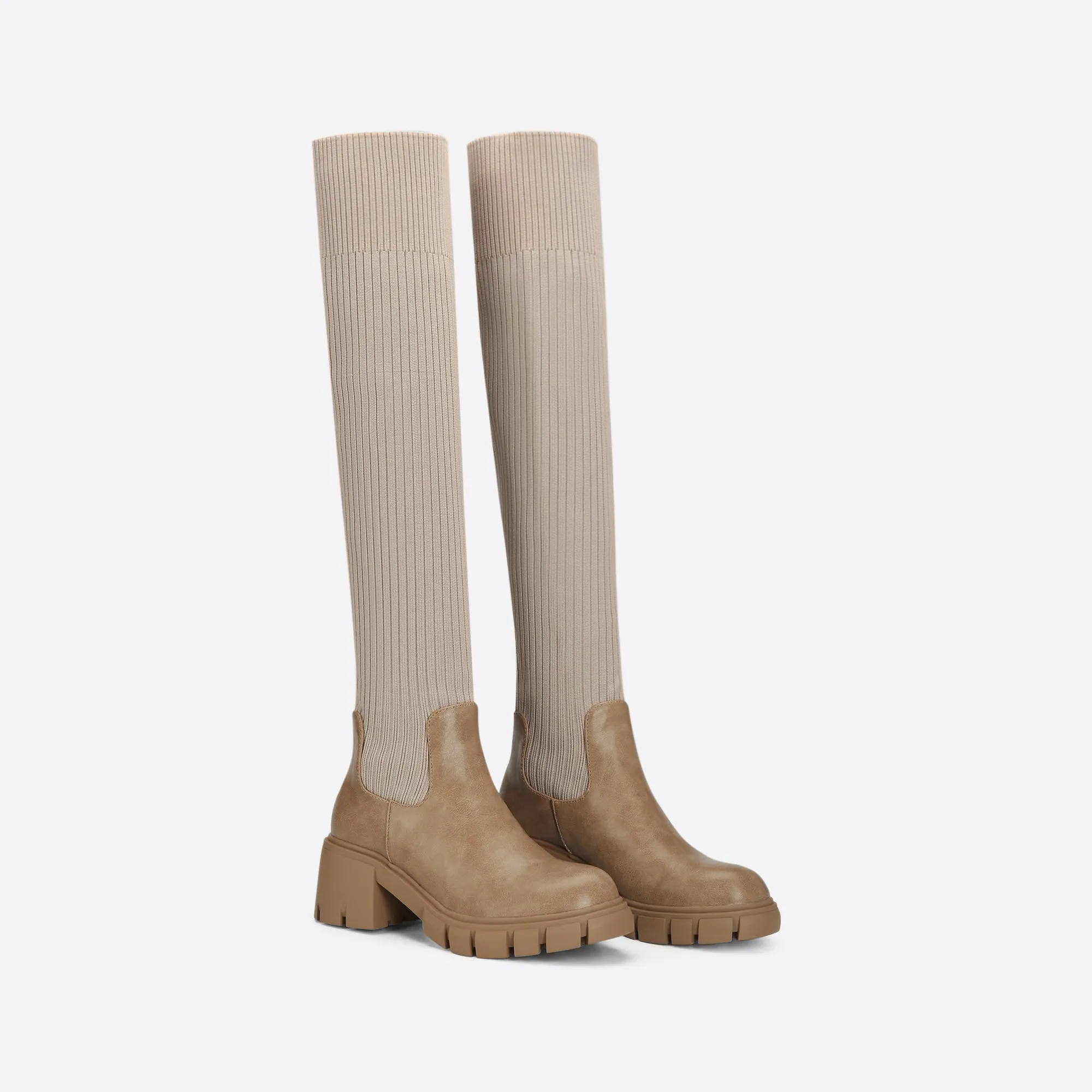 binfenxie- Women British Style Block Boots