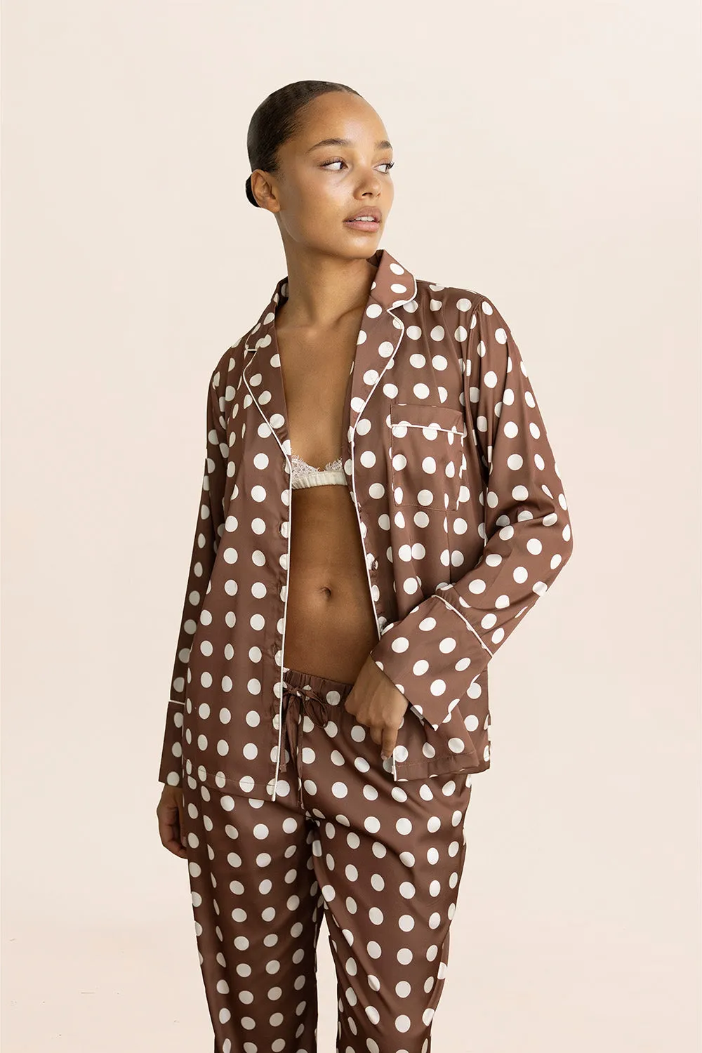 Carlotta Silky Satin Spot PJ set