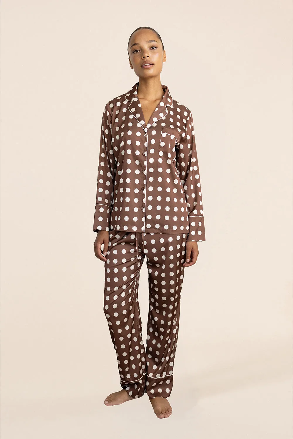 Carlotta Silky Satin Spot PJ set