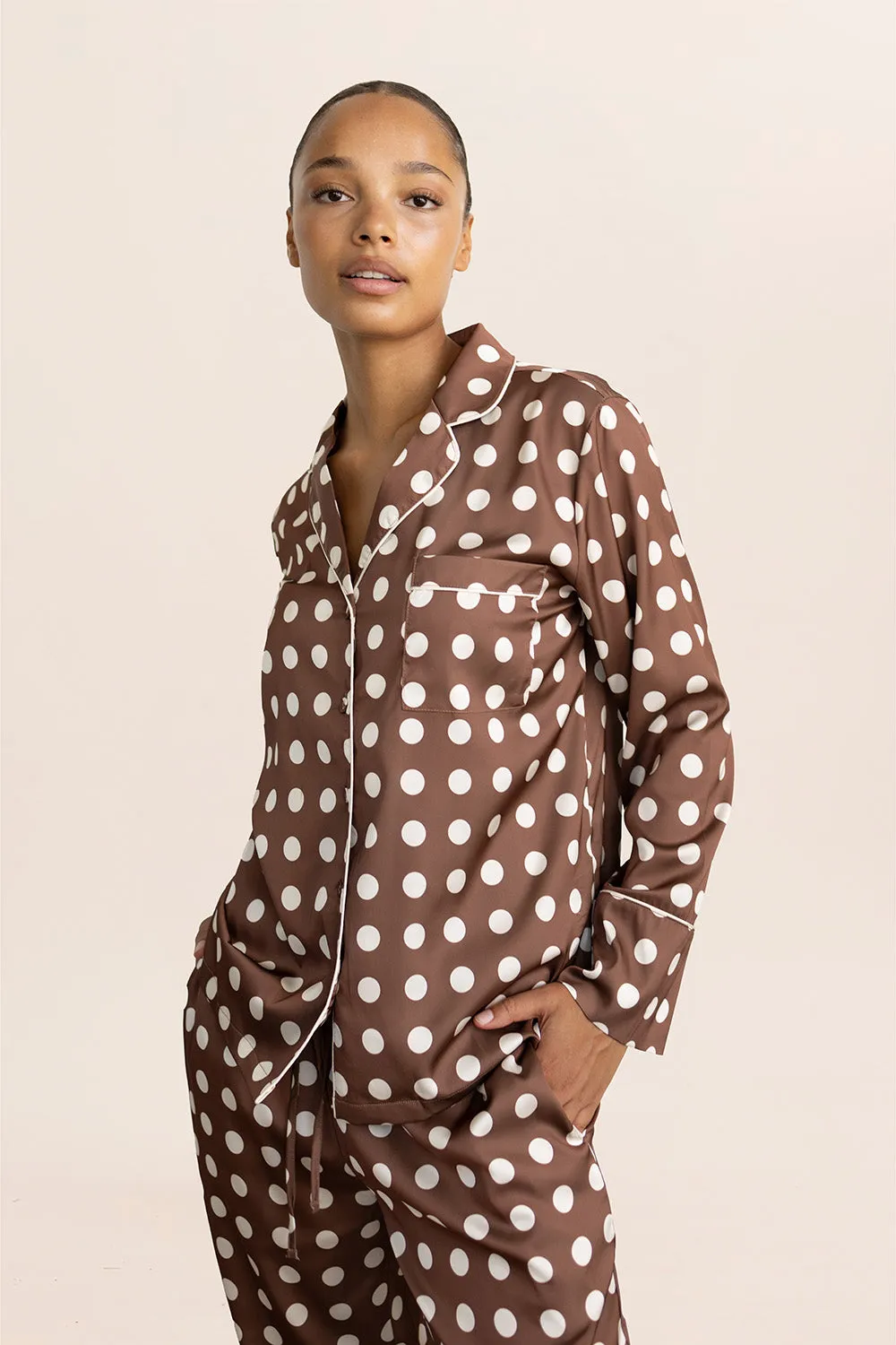 Carlotta Silky Satin Spot PJ set