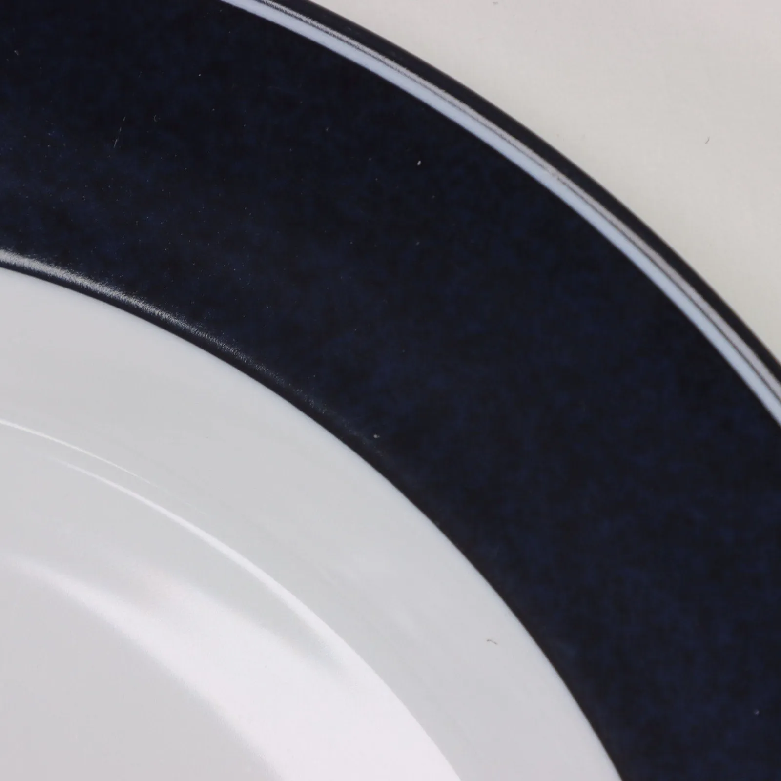 Dansk Adagio Blue 13" Round Chop Plate Charger Sri Lanka Navy Blue Trim