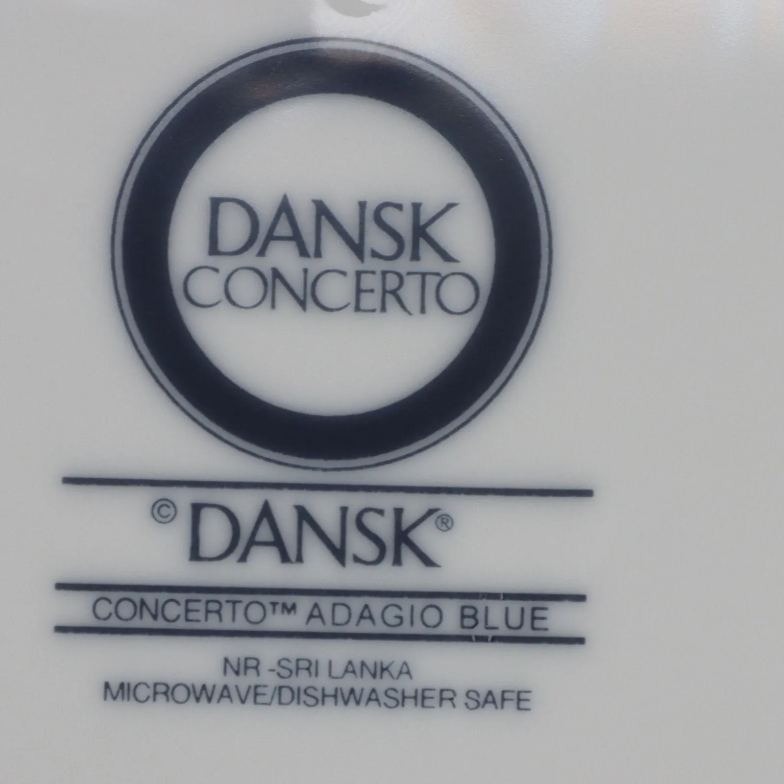Dansk Adagio Blue 13" Round Chop Plate Charger Sri Lanka Navy Blue Trim