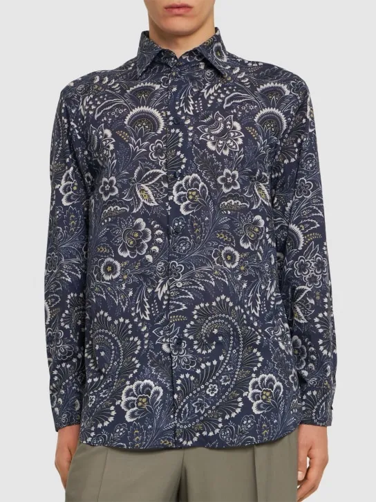 Etro   Printed cotton long sleeve shirt 