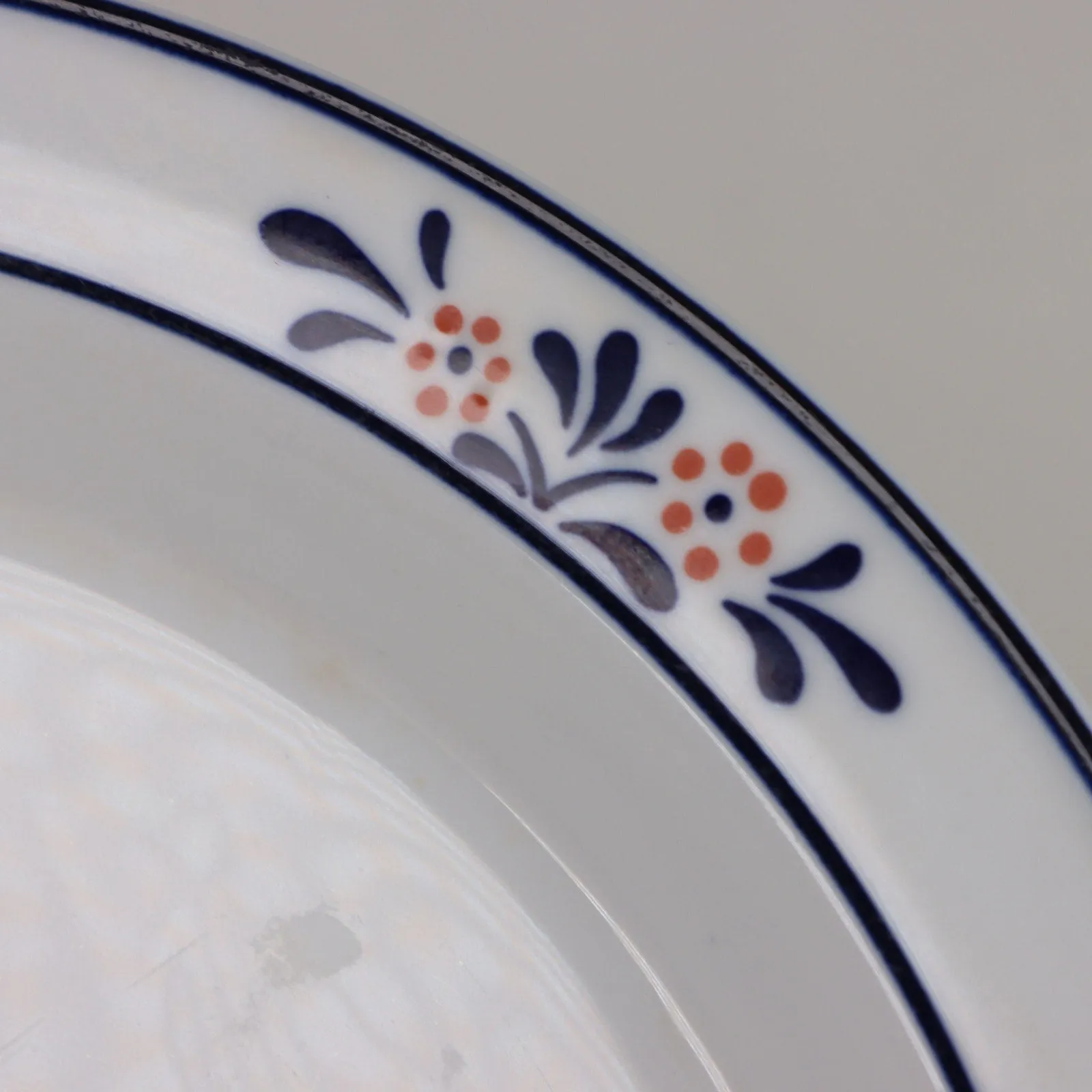 Fine China Oven to Table Blue Red Berry Japanese Stoneware 10 1/4" Dinner Plate