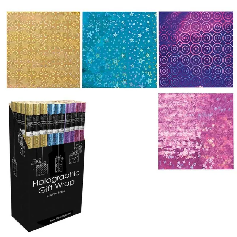 Gift Wrap Roll Double Sided Holographic 2m x 70 cm