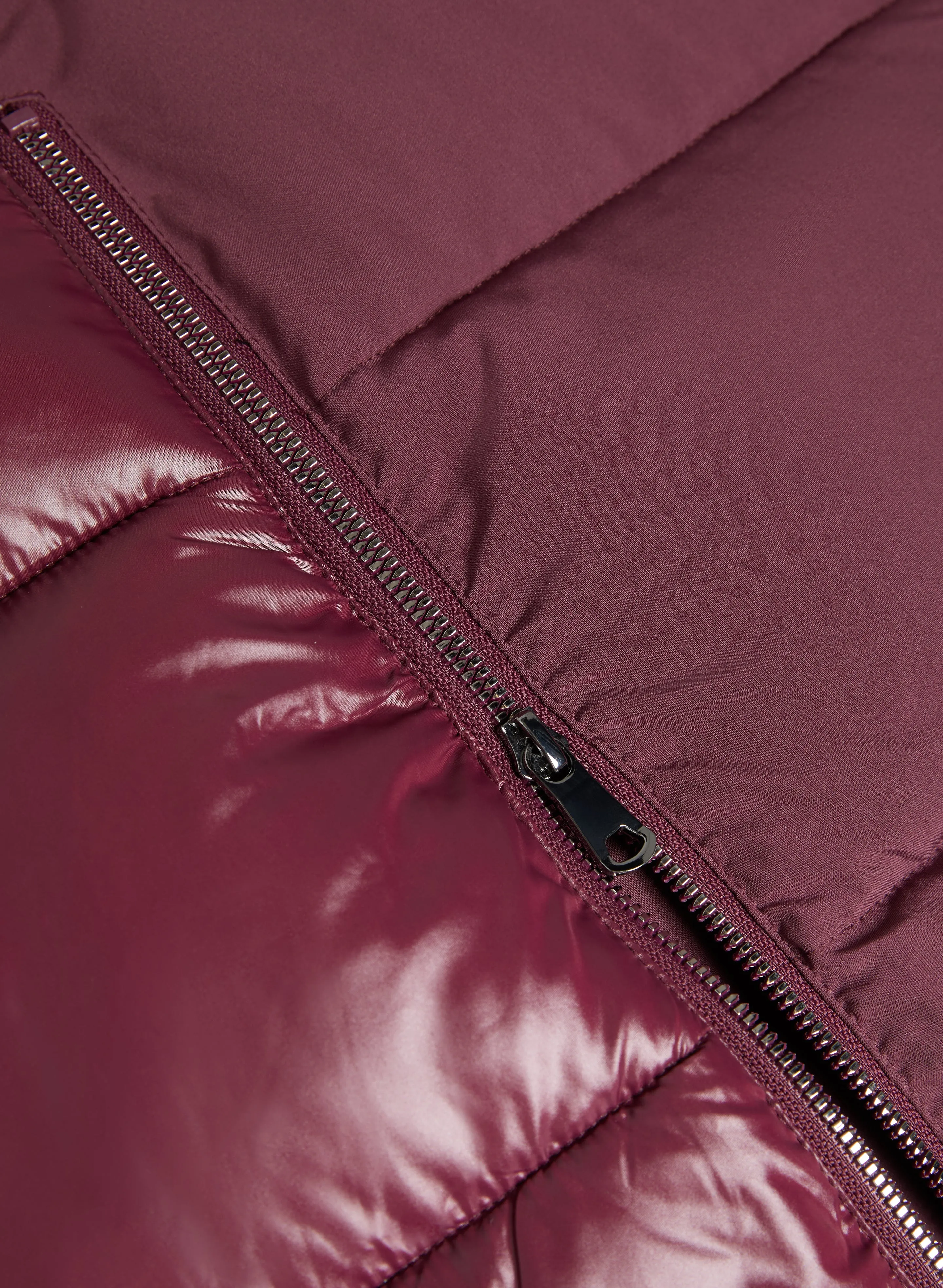 Hooded Mixed Puffer Coat