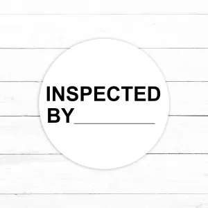 Inspection Labels | 500x Inspected By Writeable Sticker Rolls | 2 Inch Circles