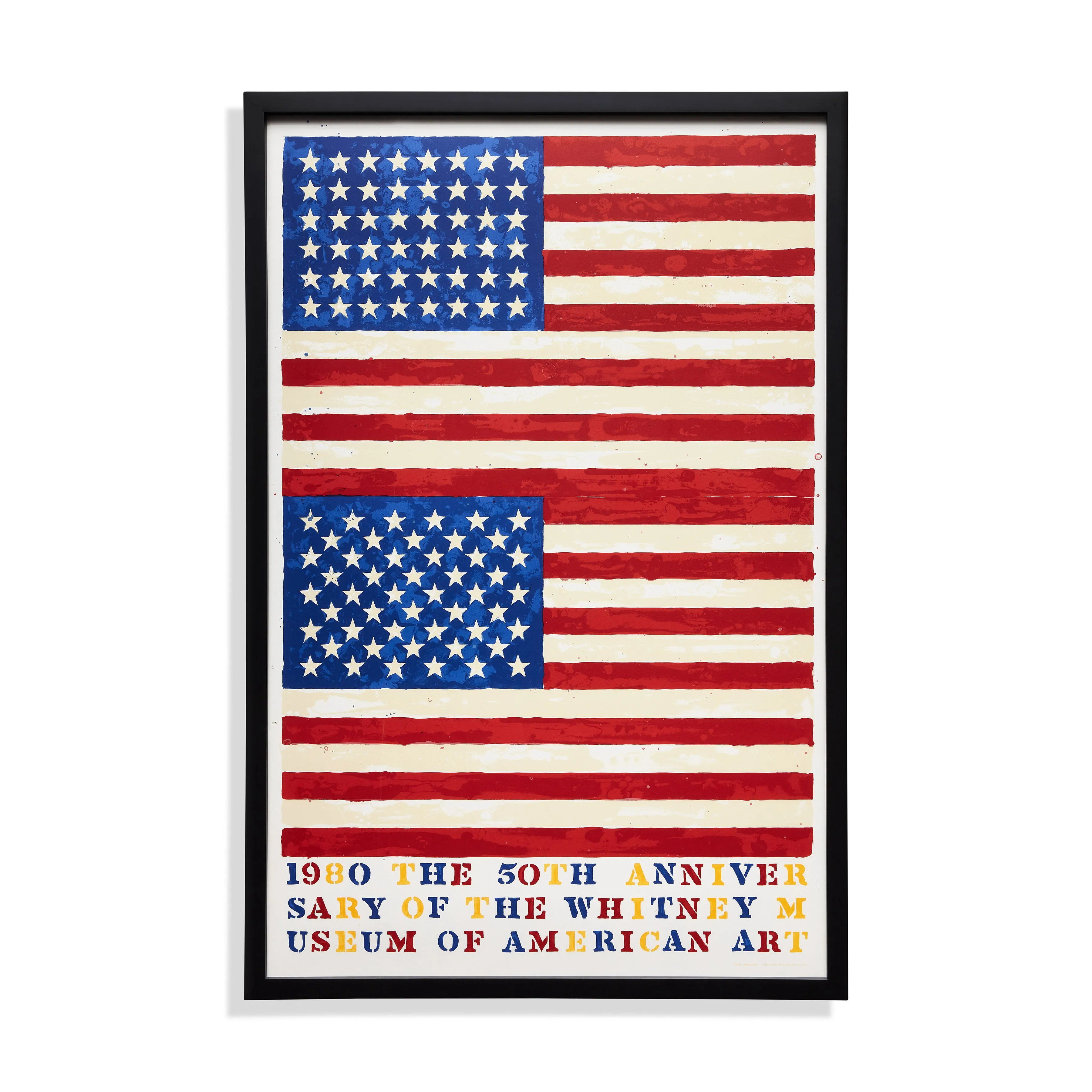 Jasper Johns The 50th Anniversary of the Whitney Museum of American Art (Double Flag) Framed Poster