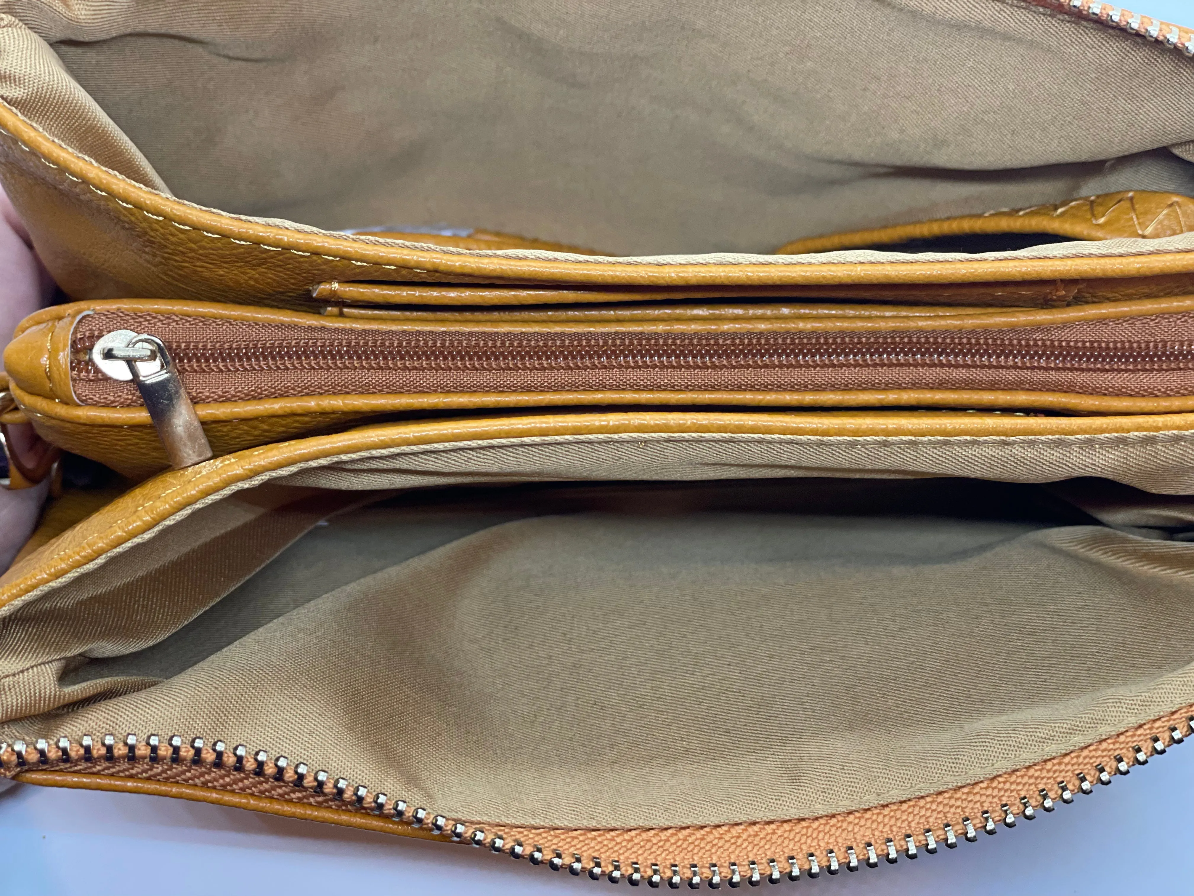 Jill in baby blue (brown patch) with leather strap