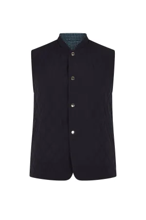 Navy Quilted Cashmere Gilet