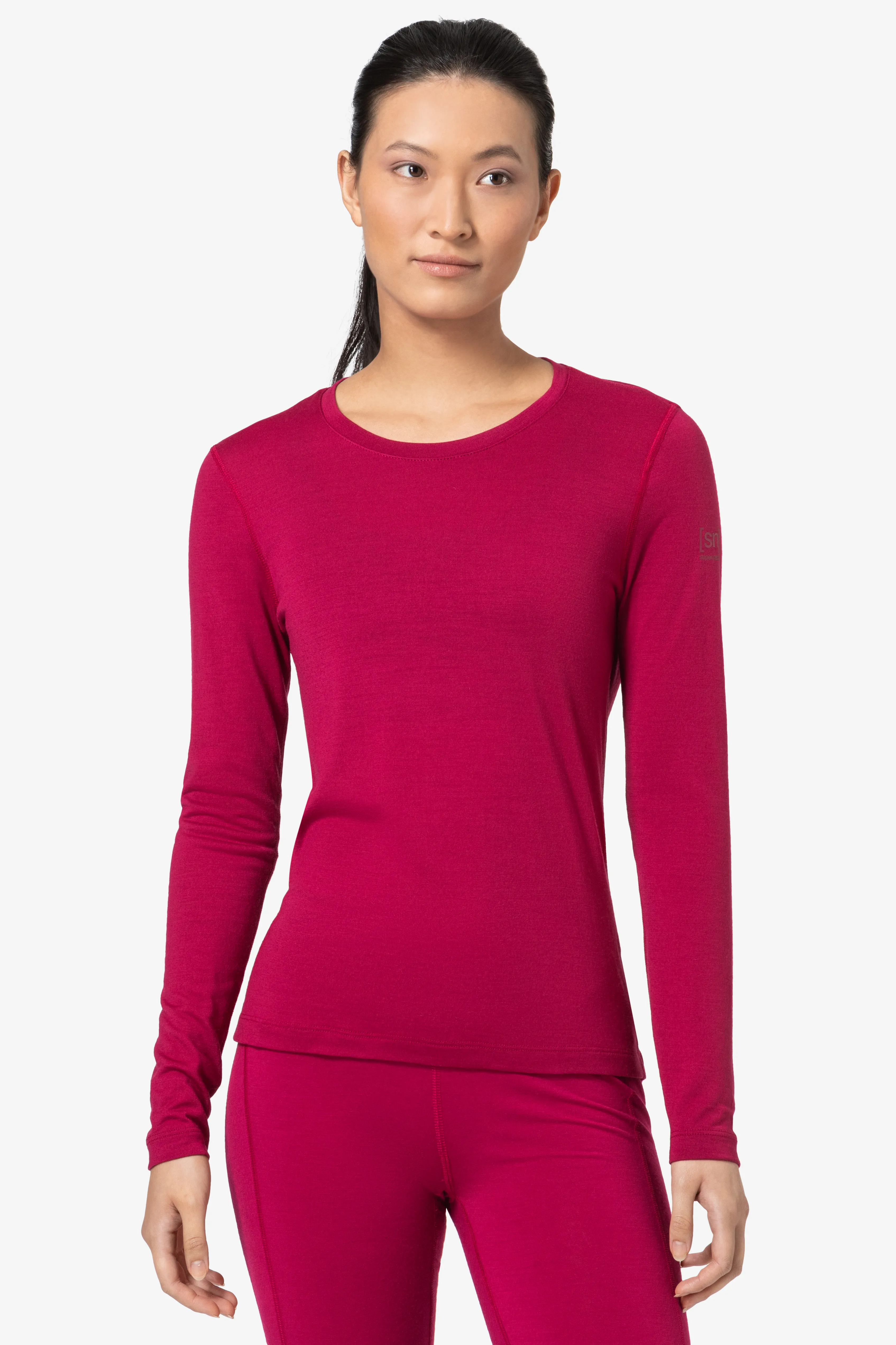 super.natural Women&#x27;s Arctic230 Long Sleeve Sangria | Buy super.natural Women&#x27;s Arctic230 Long Sleeve Sangria here | Outnorth