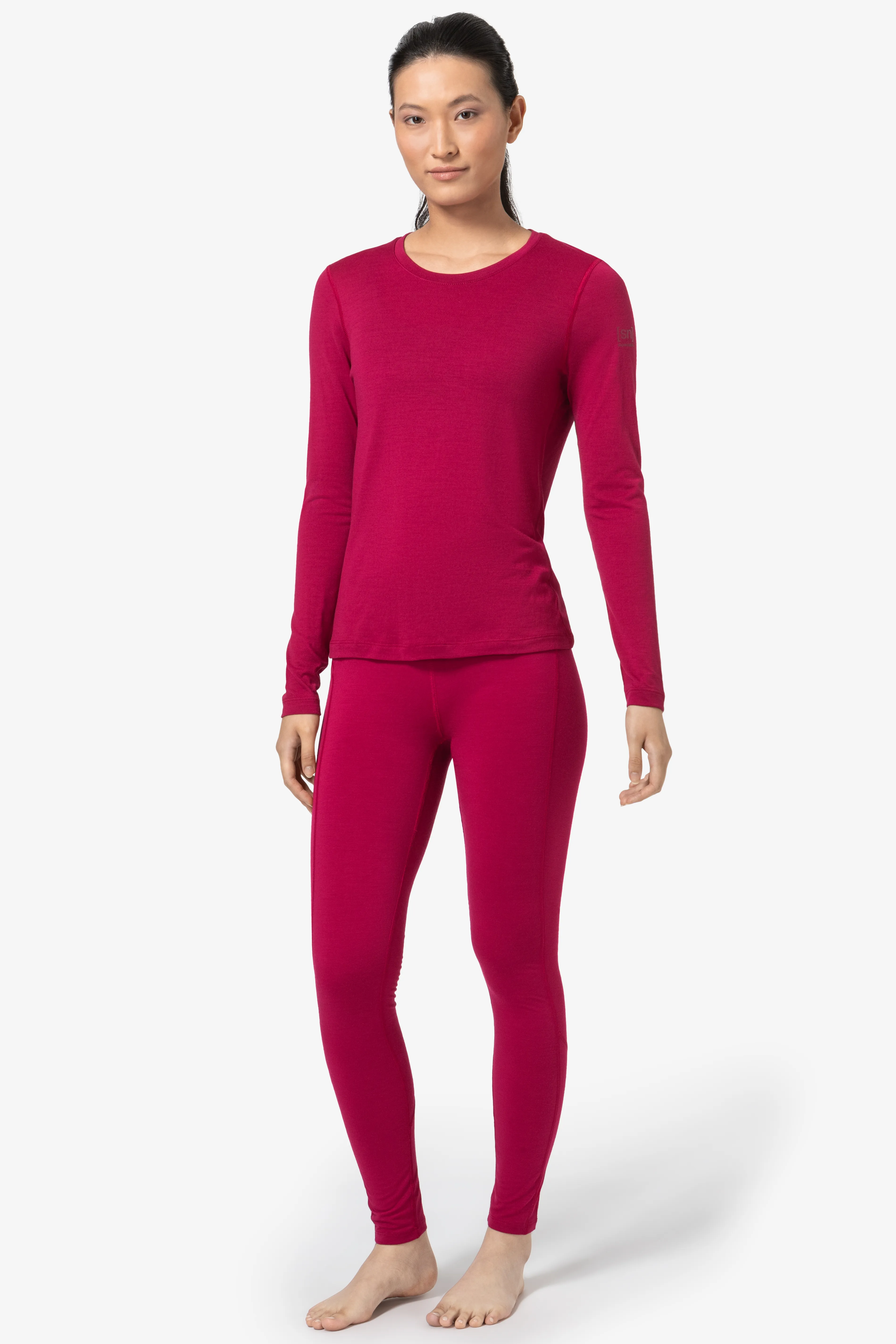 super.natural Women&#x27;s Arctic230 Long Sleeve Sangria | Buy super.natural Women&#x27;s Arctic230 Long Sleeve Sangria here | Outnorth