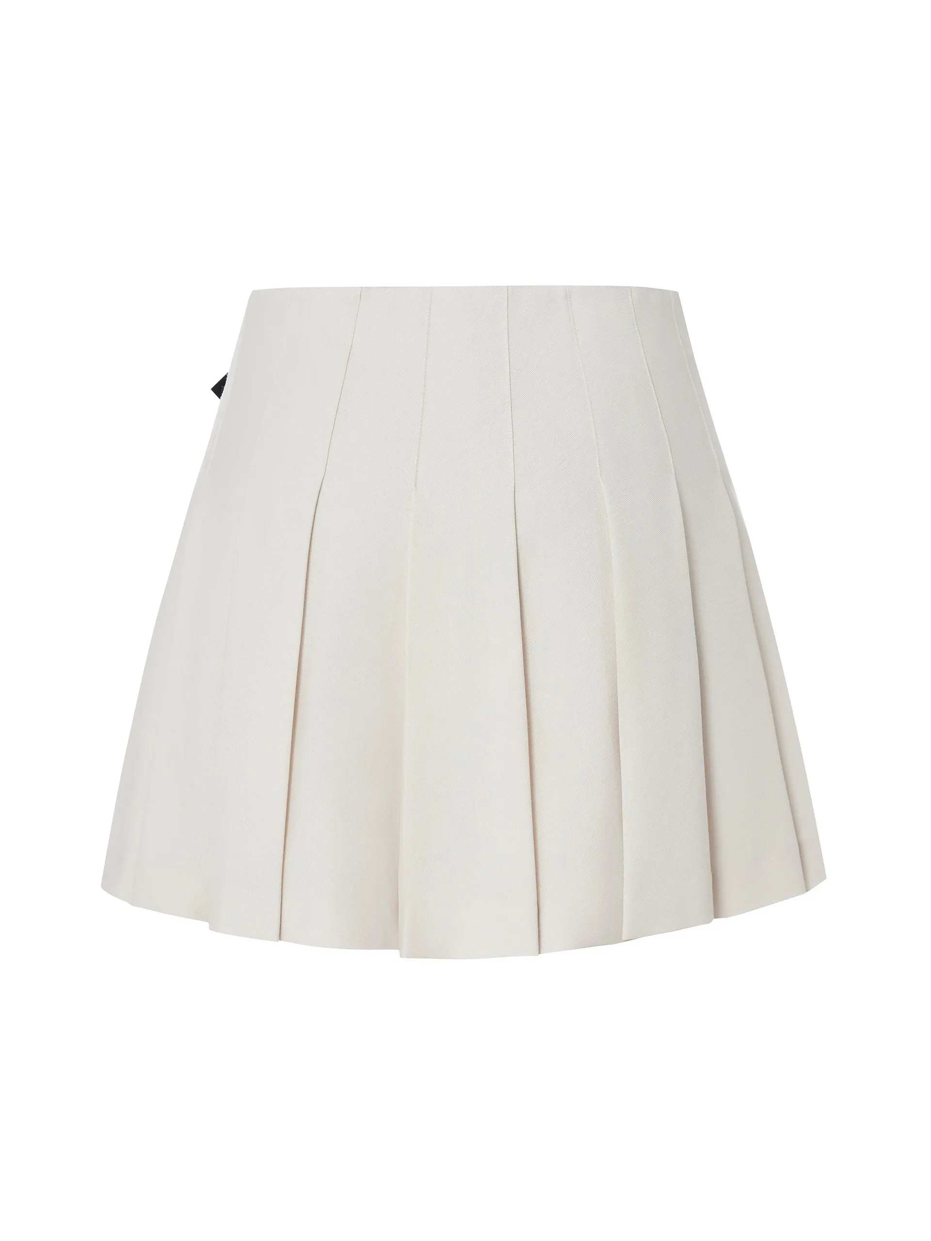 Wool Blend Pleated Skirt